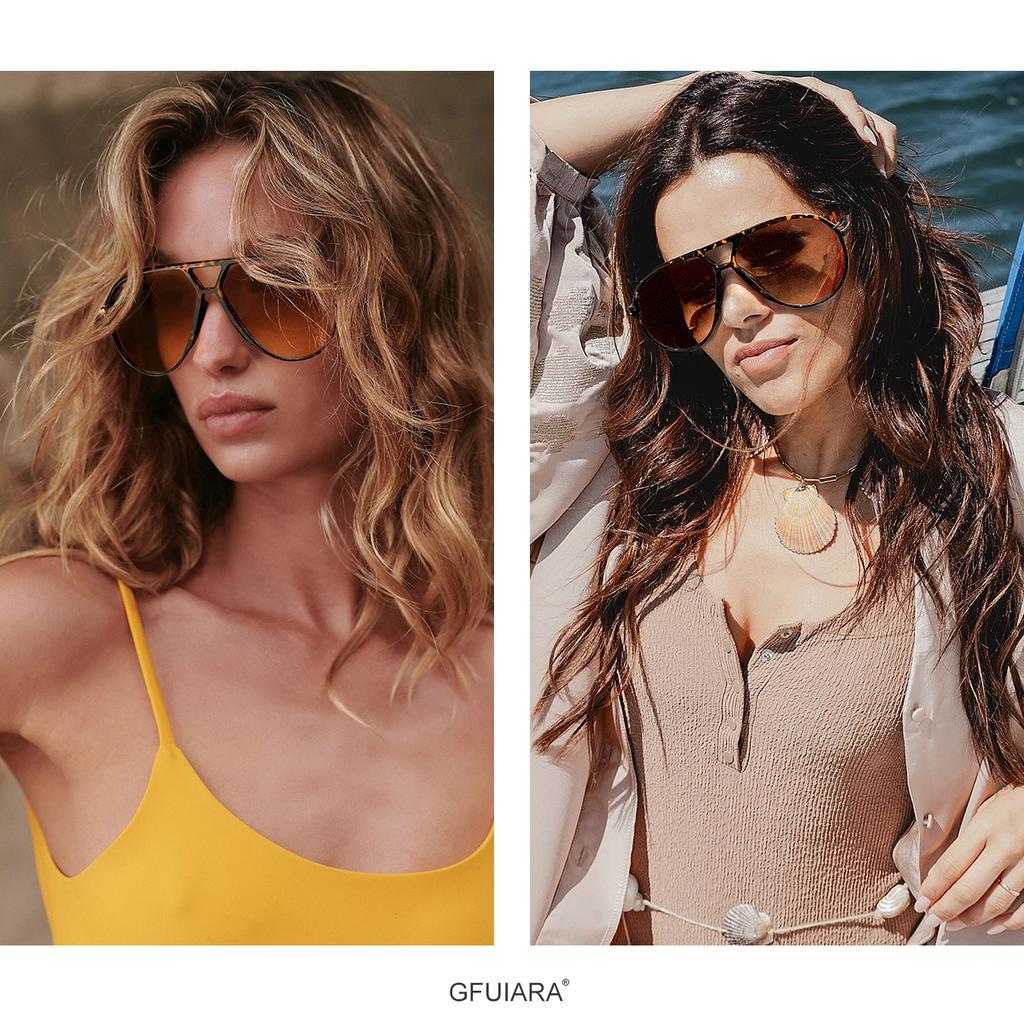 Übergroße Pilotensonnenbrille für Damen Herren Retro 70er Schild Sonnenbrille UV400 Schutz