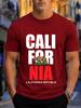 2026 New Arrival 100 Cotton Tshirt California Republic Bear Red Star State Flag Eleunisext Print Crew Neck Casual Tee