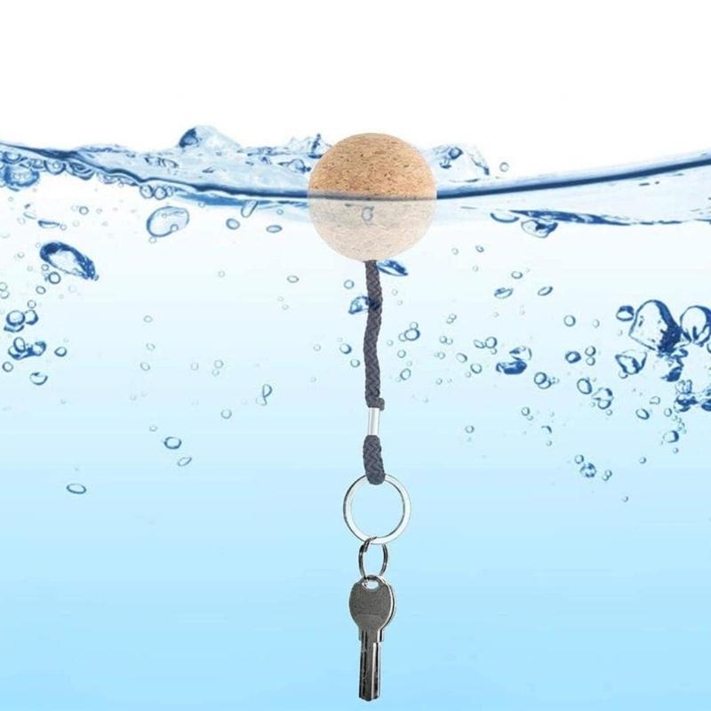 Portachiavi Sfera in Legno Morbido Galleggiante da 35mm Accessori per Barche Kayak Portachiavi per Subacquea