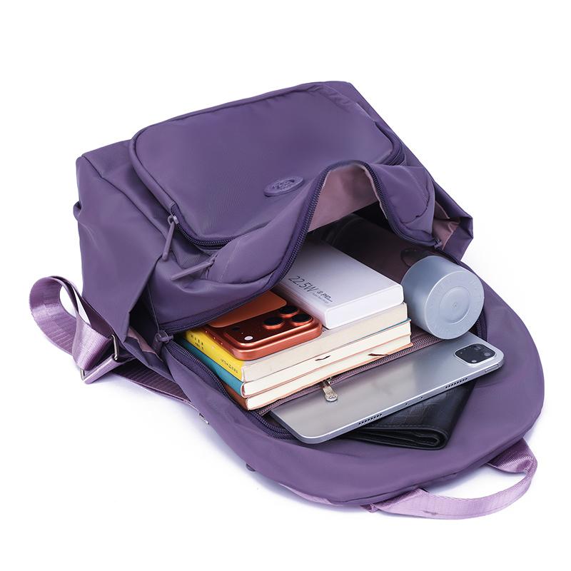 Women's Nylon Backpack with Multiple Pockets Lightweight Waterproof Daypack for Travel Daily