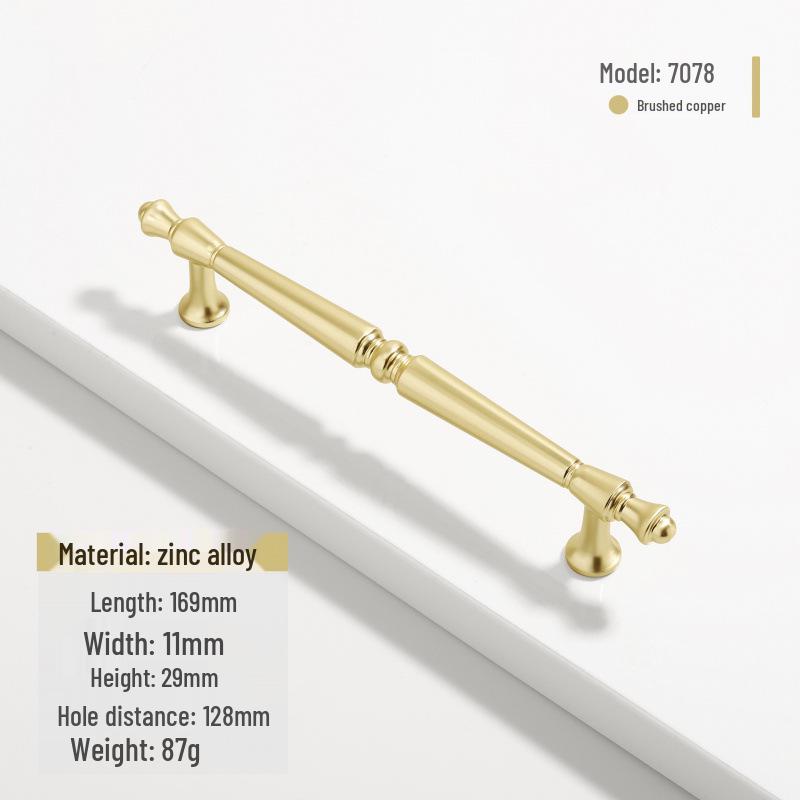 French Modern Gold Zinc Alloy Cabinet Handle