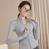 Women's Slimming Lambswool Jacket – Stand Collar, Velvet-Lined, Thick, Stretchy, Warm Yoga Top for Autumn & Winter