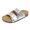 Fashion Women's Fashion Flat Sandals Summer New Round Head Open Toe Metal Buckle Thick Sole Non-slip Slippers