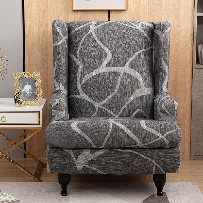Copridivano per poltrona Wingback, 2 pezzi/set, copridivano elasticizzato, copripoltrona, protezione per mobili, fondo elastico per soggiorno