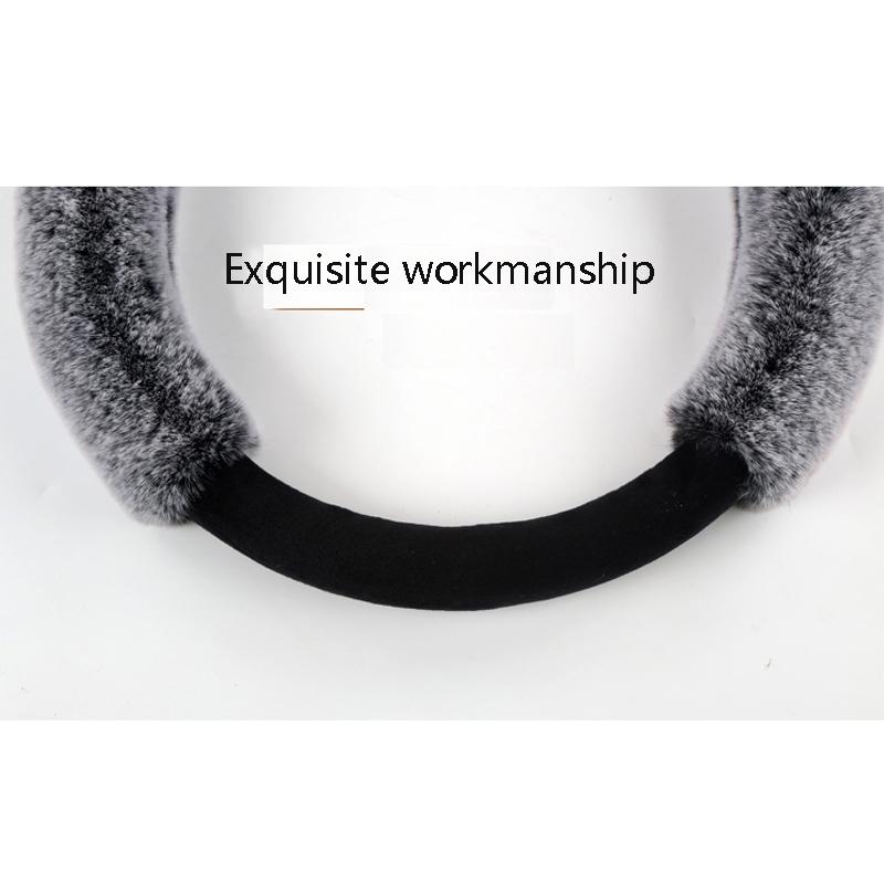 New 3Pcs Winter Plush Fur Car Steering Wheel Cover Hand Brake Handbrake Cover Gear Knob Cover Fluffy Soft Grab cute Styling