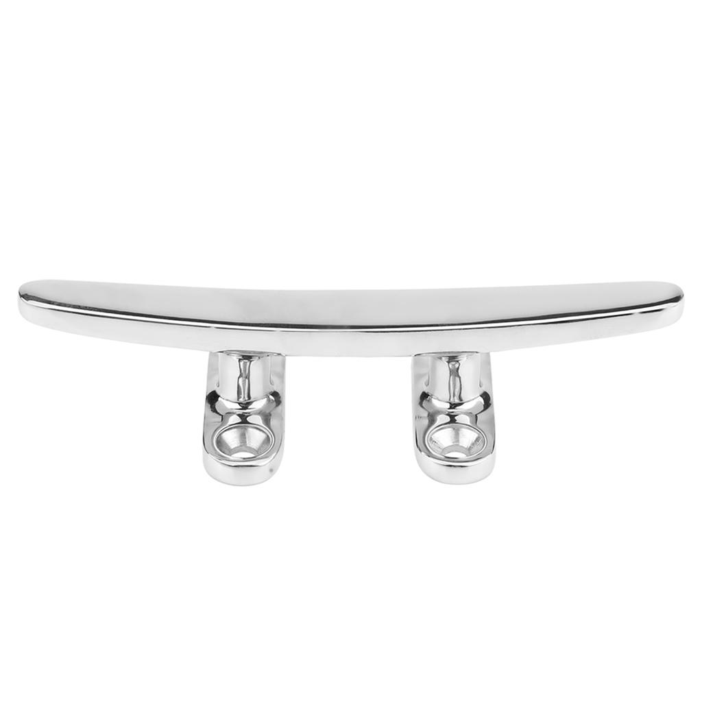 Boat Cleats, Marine Grade Rope Cleat Stainless Steel Boat Cleats Flat Top Base Low Trimline Cleat for Docks, Decks, Kayaks, Marine, Silver 4.9x1.8 In