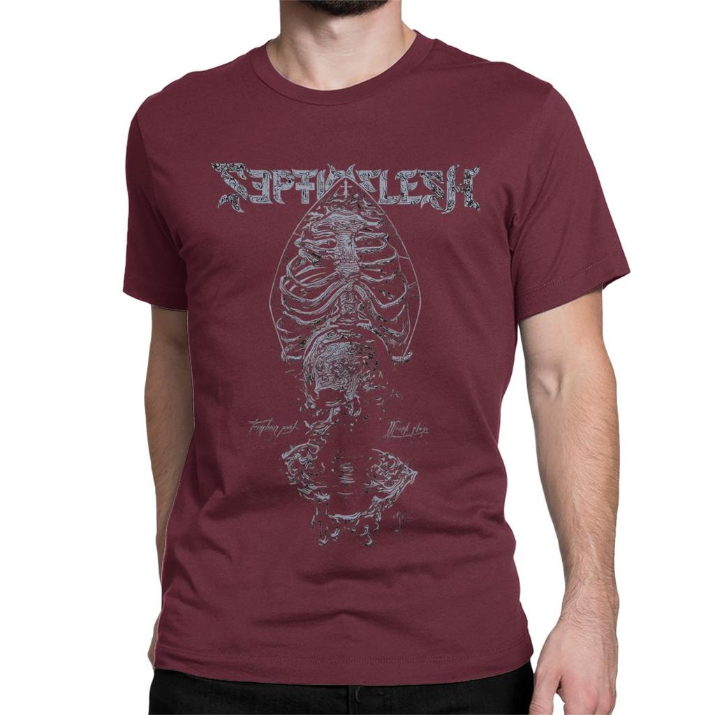 Men Women's T-Shirts Septicflesh Metal Band Rock Fun Cotton Tee Shirt Short Sleeve Meshuggah T Shirt  Clothing Plus Size