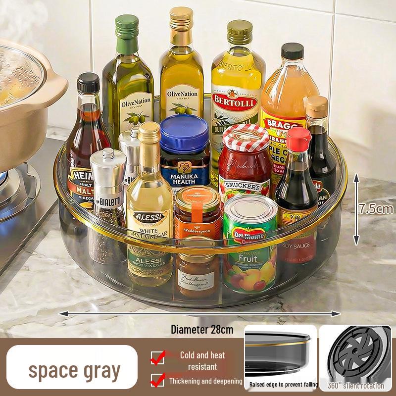 Rotating Spice Rack: Multi-functional Kitchen Storage for Seasoning Bottles