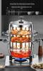 Large Capacity 304 Stainless Steel Steamer Pot with Thickened Multi-Layer Steaming Baskets for Household Use