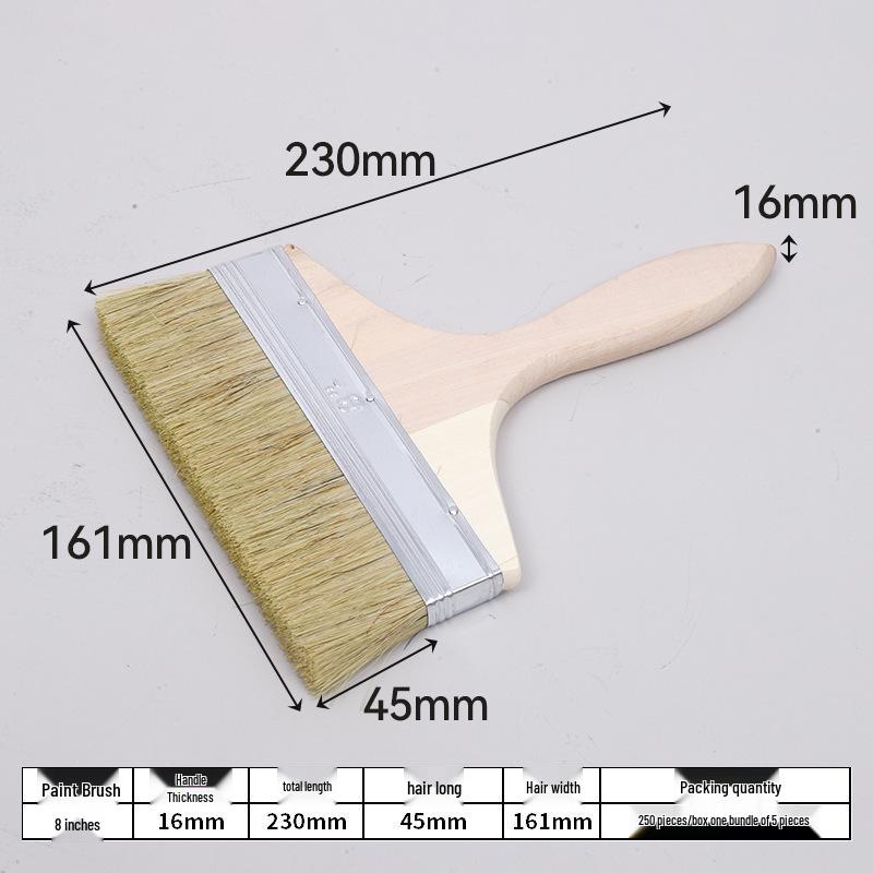 Thick Bristle Paint Brush with Wooden Handle for Cleaning & Barbecue