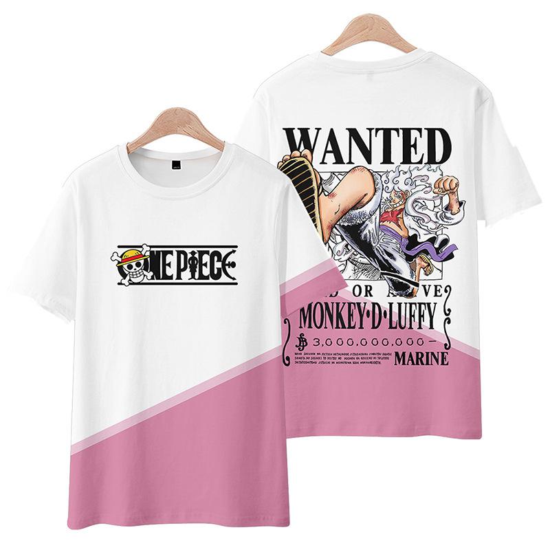 15 barev ONE PIECE Anime Dámská Pánská trička Anime Tričko Kreslený potisk O-výstřih Nadměrná velikost Krátký rukáv Móda Pánské oblečení Streetwear