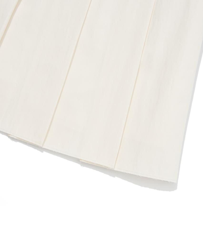 COVERNAT WOMAN Pleated Midi Skirt Ivory