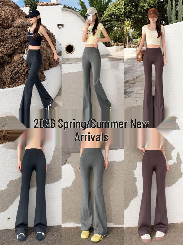 2026 Spring/Summer High-Waisted Tummy-Control Micro-Flare Yoga Pants: Butt-Lifting, Breathable, Casual Wear.