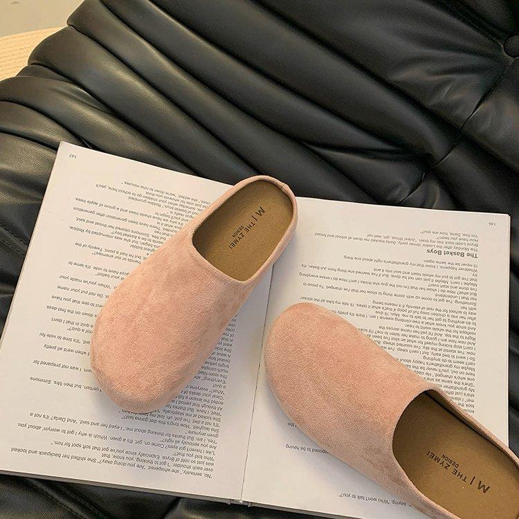 Soft Leather Version~ Thick Bottom Boken Bag Head Half Slippers Women Wear Half Tray 2025 Spring Pregnant Women Retro Ugly Boken Tide