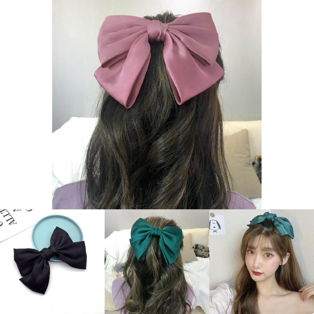Elegant Satin Ribbon Hairpins With Big Bow For Women And Girls Accessories