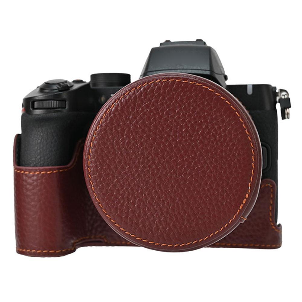 

For Nikon Z 50 II Camera Case with Lens Cap Genuine Cow Leather Protective Cover E