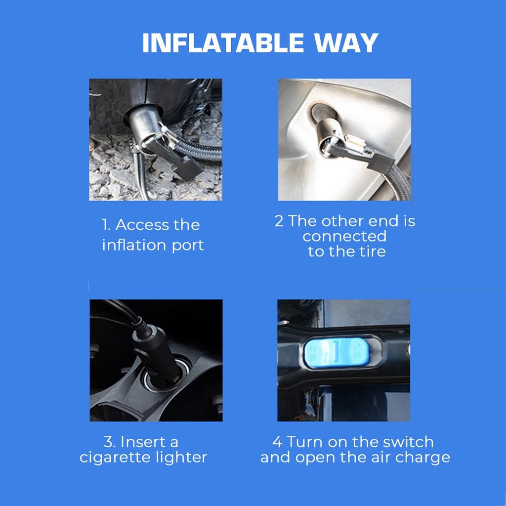 12V 120w Car Handheld Vacuum Cleaner with Digital Tire Inflator Pump Pressure Gauge LED Light Vacuum Cleaner For Home Auto 4 in 1