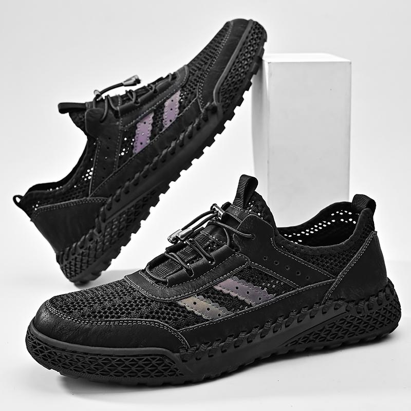 Sommer Herren Mesh Freizeit Sneaker Flats Atmungsaktive Fahrschuhe