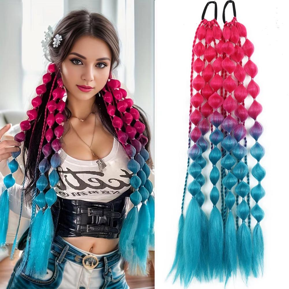 Cu Elastic de Păr Extensii de Păr Colorate 20" Ombre Accesorii Ziua Părului Nebun