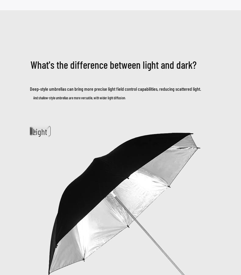 Black & White Reflective Parabolic Umbrella Softbox for Outdoor Studio Portrait Photography