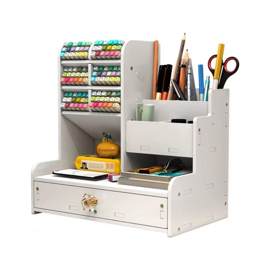 

Large Capacity Desk Pencil Holder Multi-Function Stationery Storage Rack For Students 10 Grid