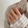 18K Gold Retro Titanium Steel Hollow Chain Ring for Women - Fashionable European American Style