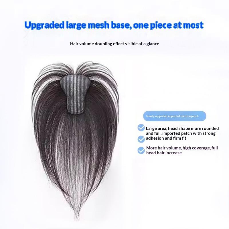 Real Human Hair Women's Toppers with No Show Seam Stickers for Instant Hair Volume and Repair Daily
