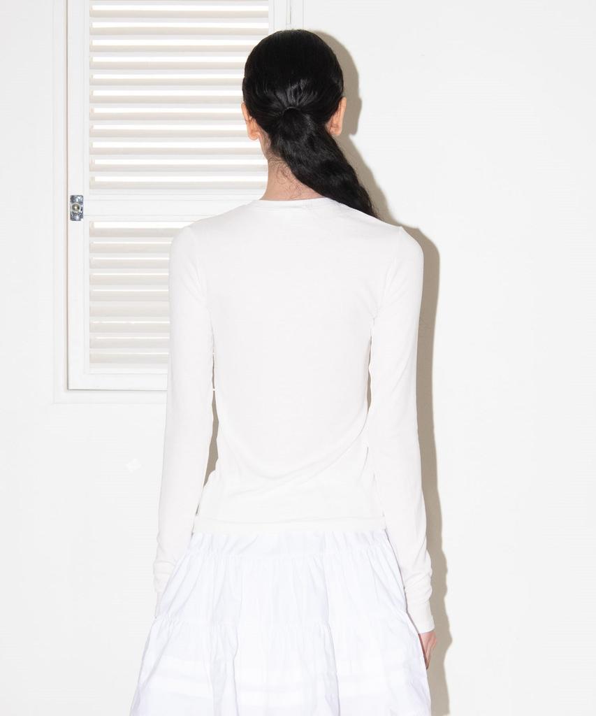 MAIS Henry Neck Long Sleeve T-Shirt / White