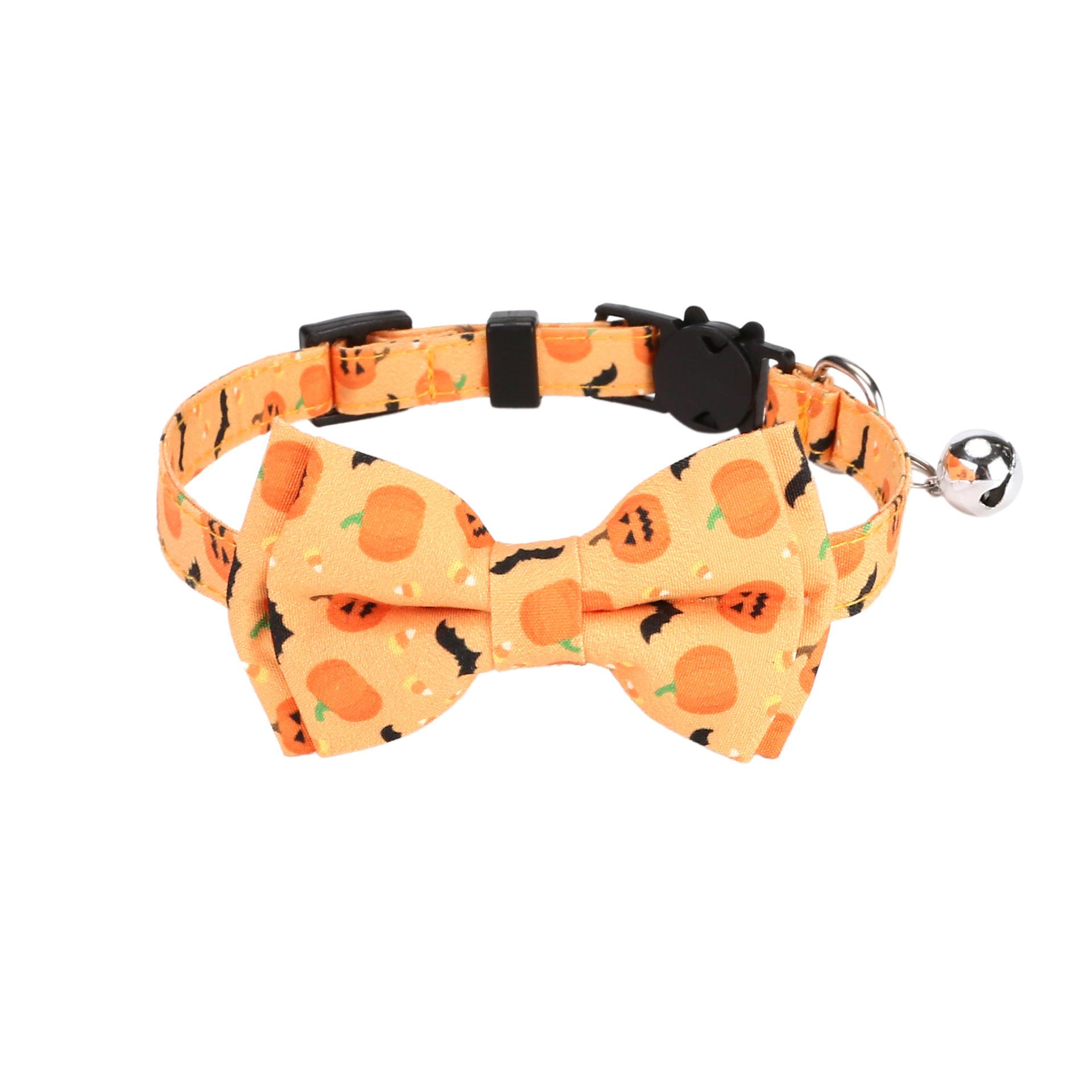 

Pet Breakaway Cat Ошейник Хэллоуин Регулируемый Галстук Бант Милые Ошейники Для Щенков Котят Кроликов Аксессуары Товары Для Домашних Животных оранжевый