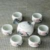Red Forest TeapotJingdezhen Blue and White Porcelain Tea Set Double Heat-resistant Kung Fu Tea Cup Ceramic Tea Cup