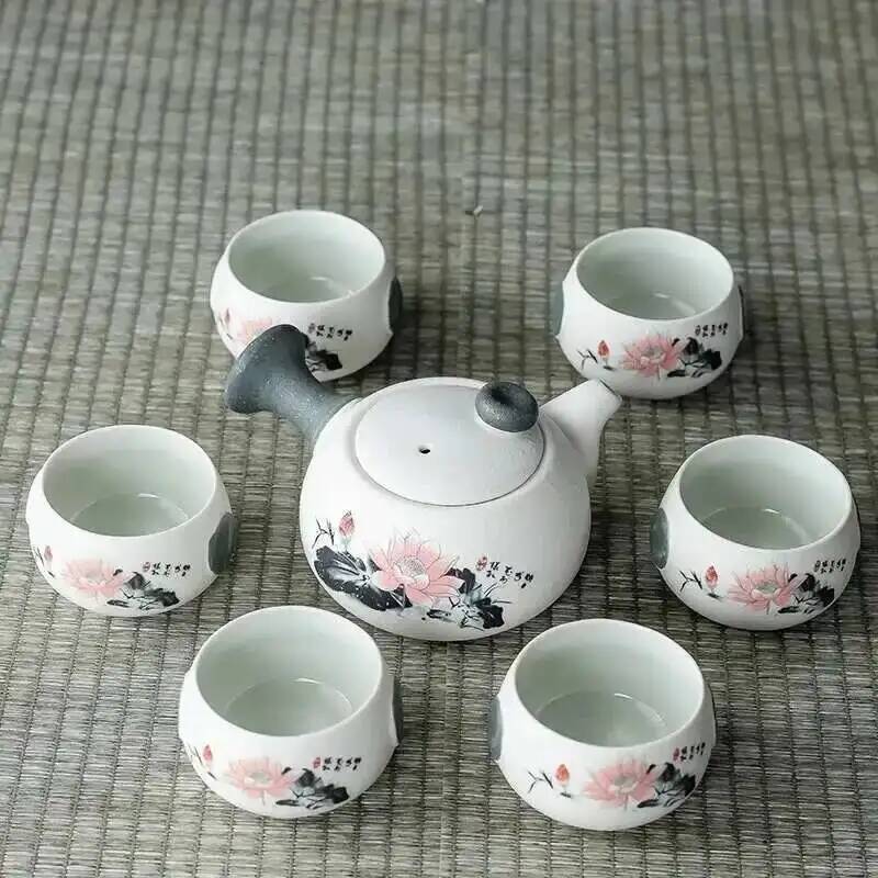 Red Forest TeapotJingdezhen Blue and White Porcelain Tea Set Double Heat-resistant Kung Fu Tea Cup Ceramic Tea Cup