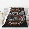 Custom 3D Print Motorcycle Ride Route 66 Blankets Comfortable Flannel Winter US Numbered Highways Throw Blanket Home Bedroom