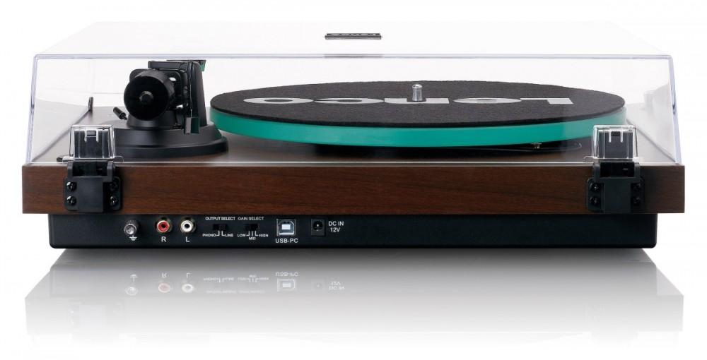 Lenco LBT-225WA - Gramofon Hi-Fi, szklany talerz, ramię z włókna węglowego, Lenco