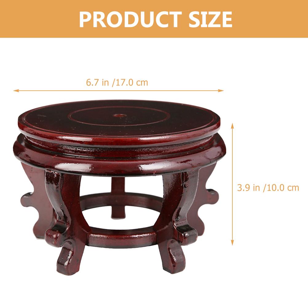 Oriental Vase Stand Vintage Planter Stand Plant Holder Stool Wooden Chinese Flowerpot Base