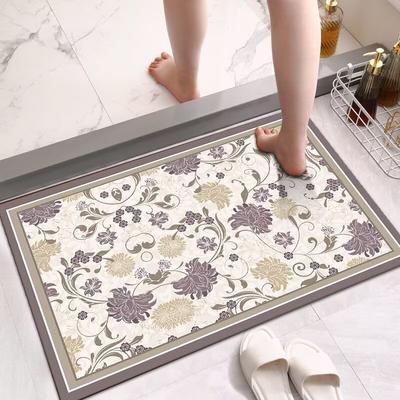 Tapis de sol de toilette à séchage rapide en terre de diatomée Tapis de sol de toilette Salle de bain antidérapant et forte absorption d'eau Tapis de porte Salle de bain