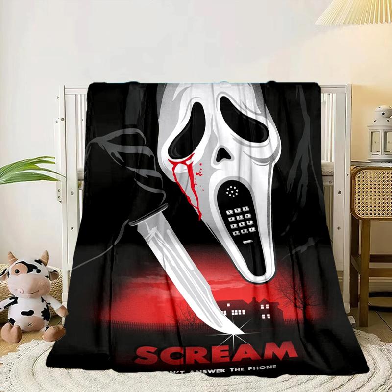 Scr-eam Horror Movie Blanket Flannel Blanket for bed, sofa, Camping, Hiking, Picnic Essentials, gift for family Fan gifts