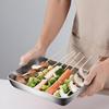 BJ Stainless Steel Rectangular Tray with Lid - 11-Inch
