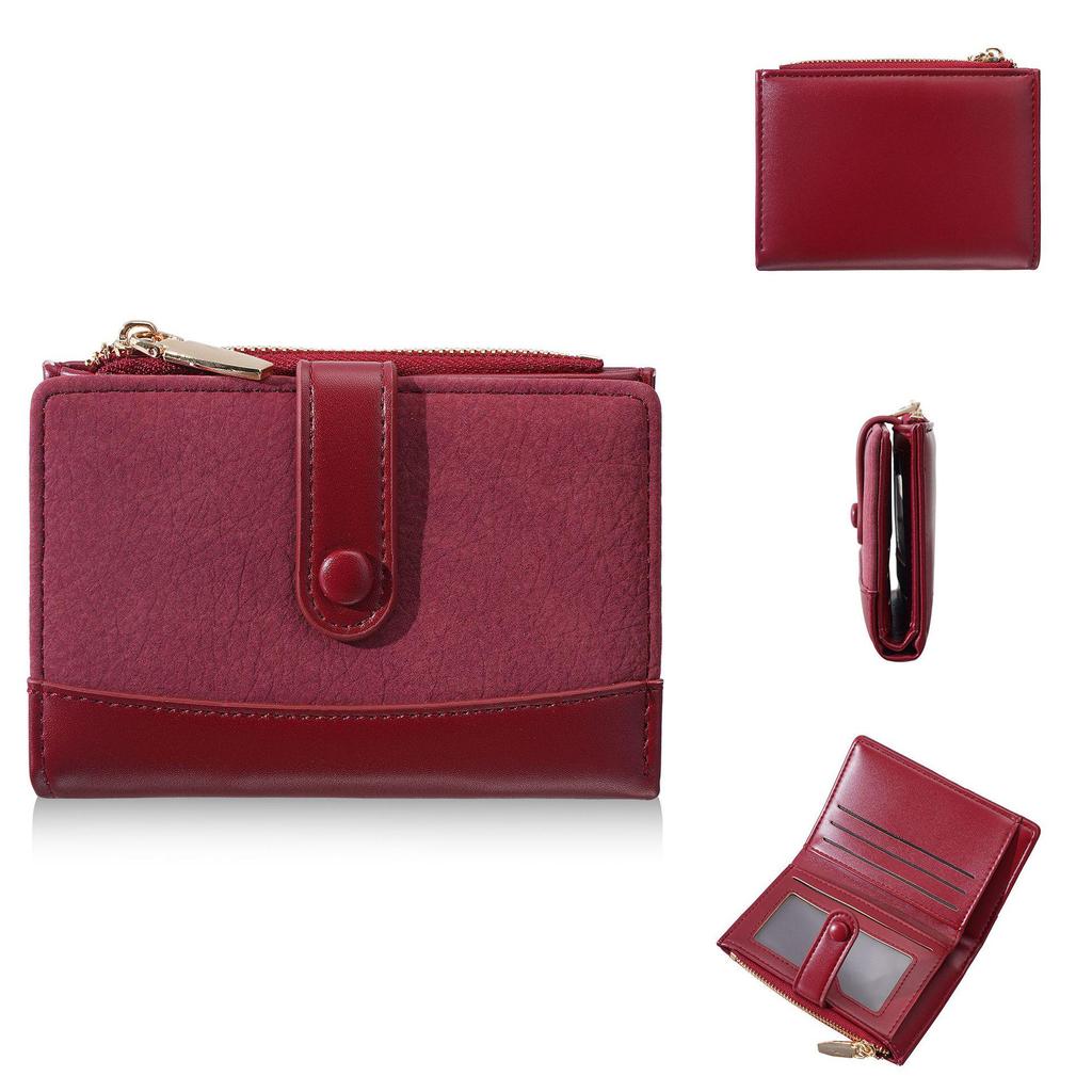New Women's Zipper Bifold Wallet - Fashion PU Patchwork Coin Purse