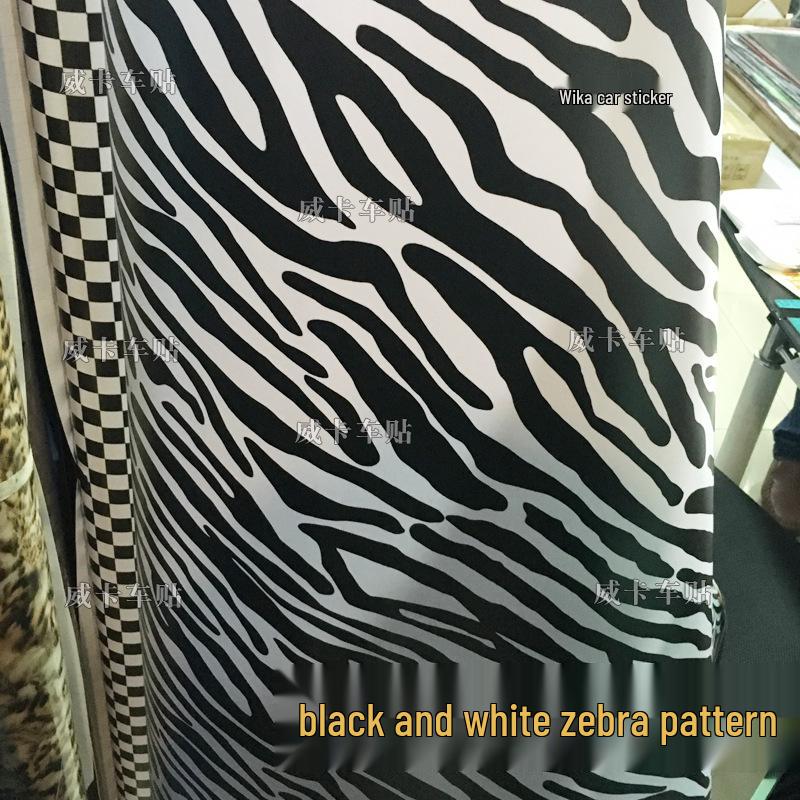 Black & White Zebra Checkered Car Camouflage Wrap Film
