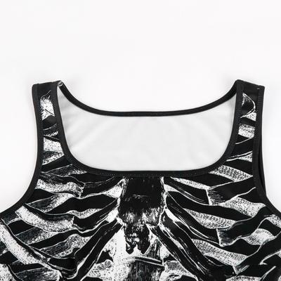 Bedrucktes ärmelloses Erwachsenenkleid Halloween Bash Cosplay-Kostüm