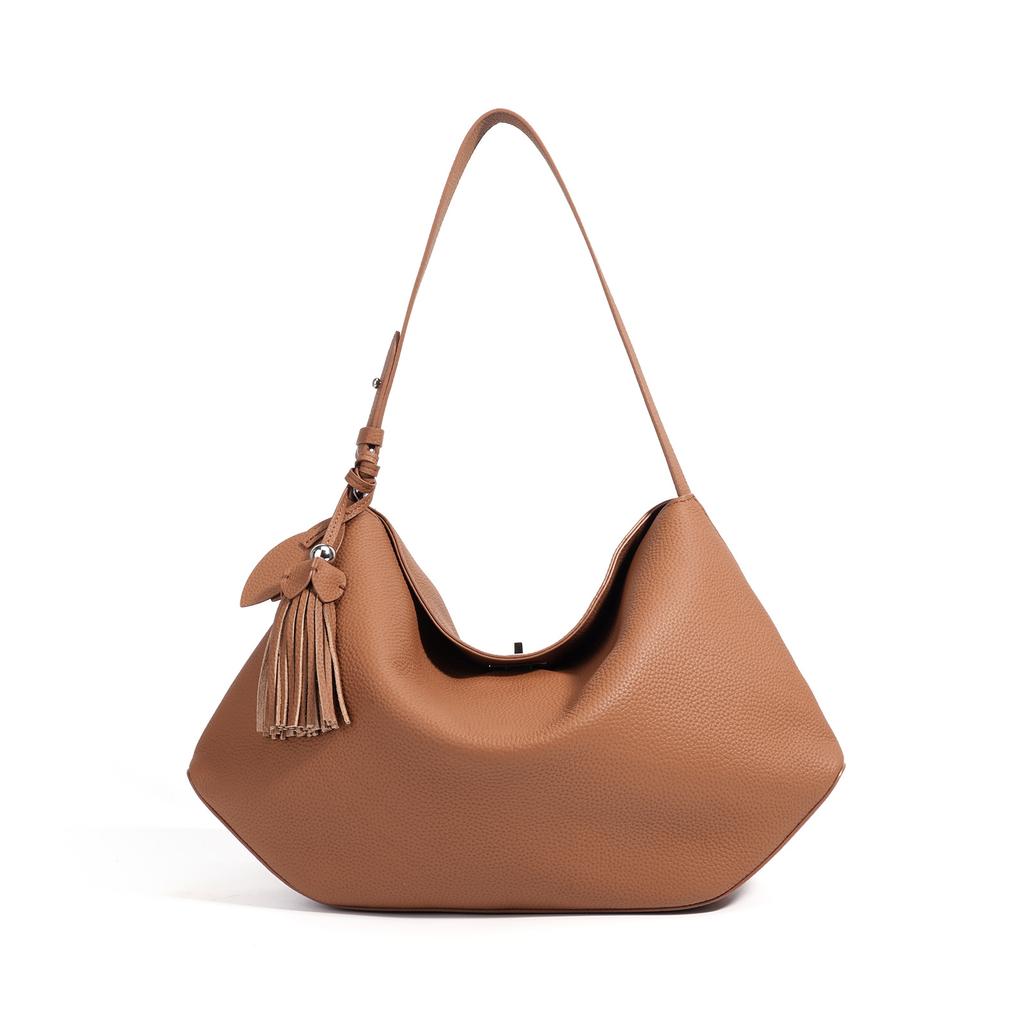 2026 New Genuine Cowhide Tote Bag Large Capacity Shoulder Bag for Women Stylish Axillary Bag
