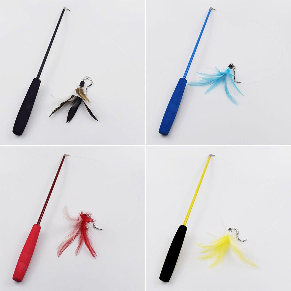 Interactive Cat Teaser Wands 3-section Stick Teaser Durable Catcher Teaser Rod Cat Accesorios
