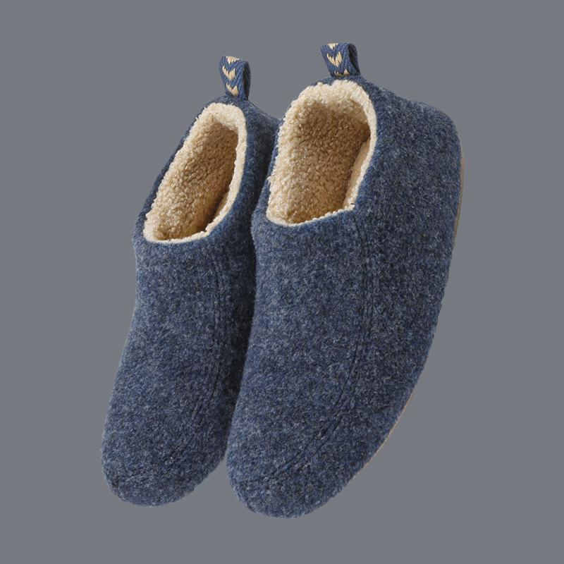 Мужские теплые нескользящие домашние хлопковые тапочки Kediyuan - Японский стиль для зимы XL 42-43 темно-синий 1980₽