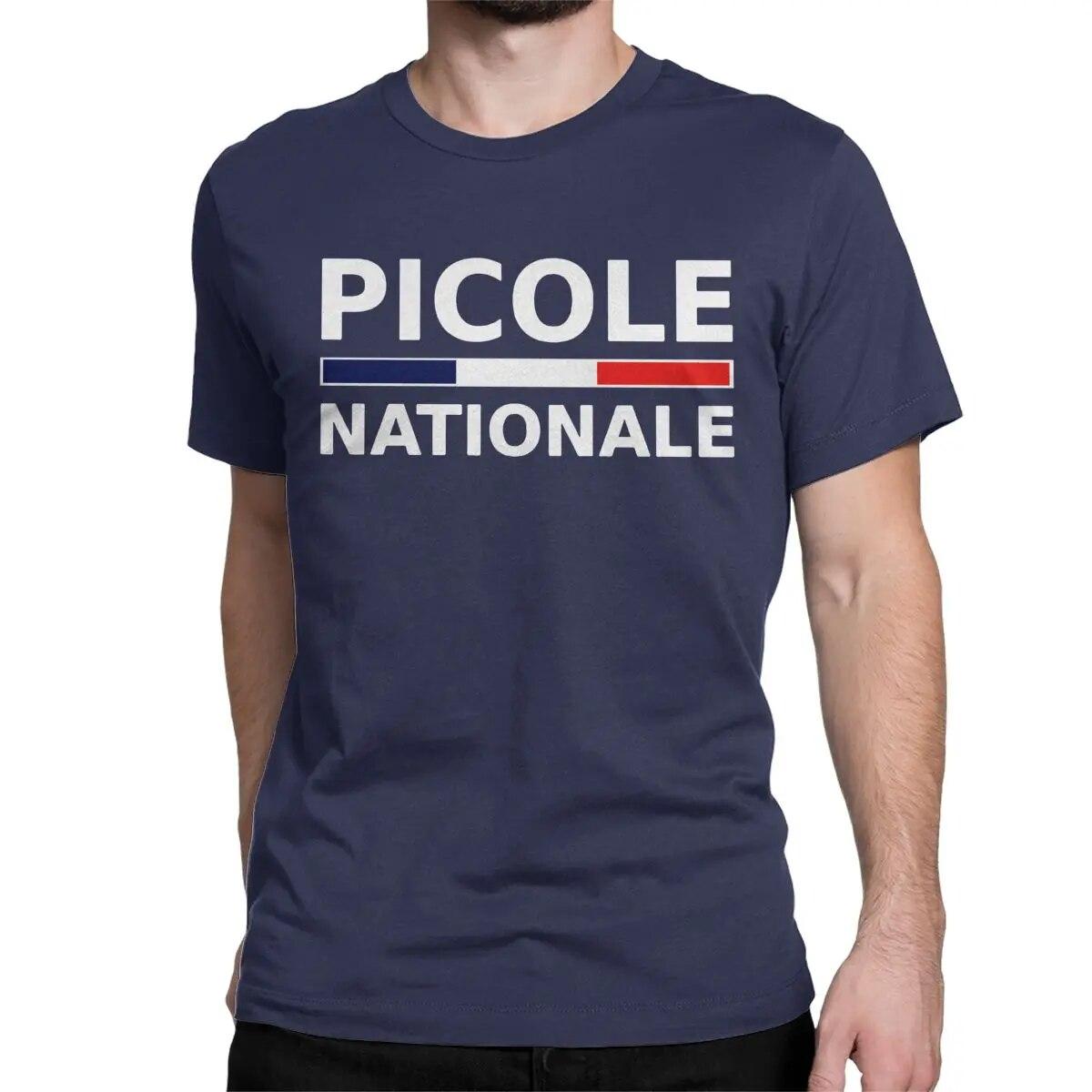 

Мужская и женская футболка Nationale Picole, забавные хлопковые футболки с коротким рукавом, национальная футболка с круглым воротником, одежда больших размеров 4XL