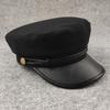 Large size thickened padded flat top hat middle-aged and elderly men's hat big head circumference captain's hat winter small head circumference men's