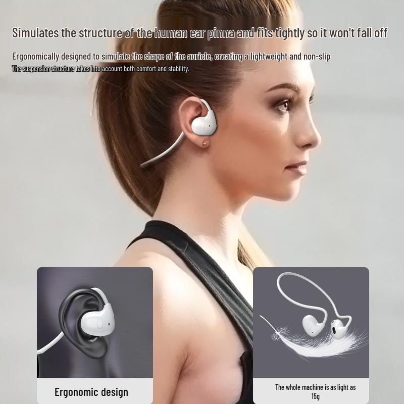 Wireless Ear-Hook Bluetooth Headphones with Air Conduction and Long Battery Life for Running
