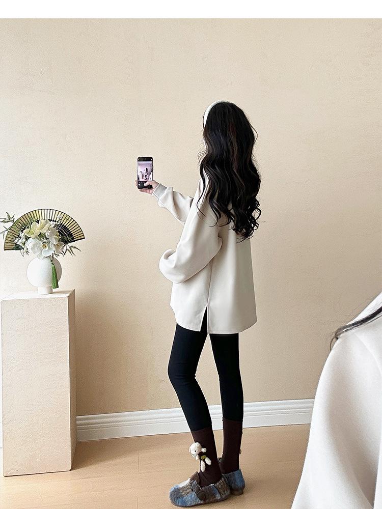 Plus Size Maternity Sweatshirt Set: Medium-Length, Loose Fit for Spring & Autumn