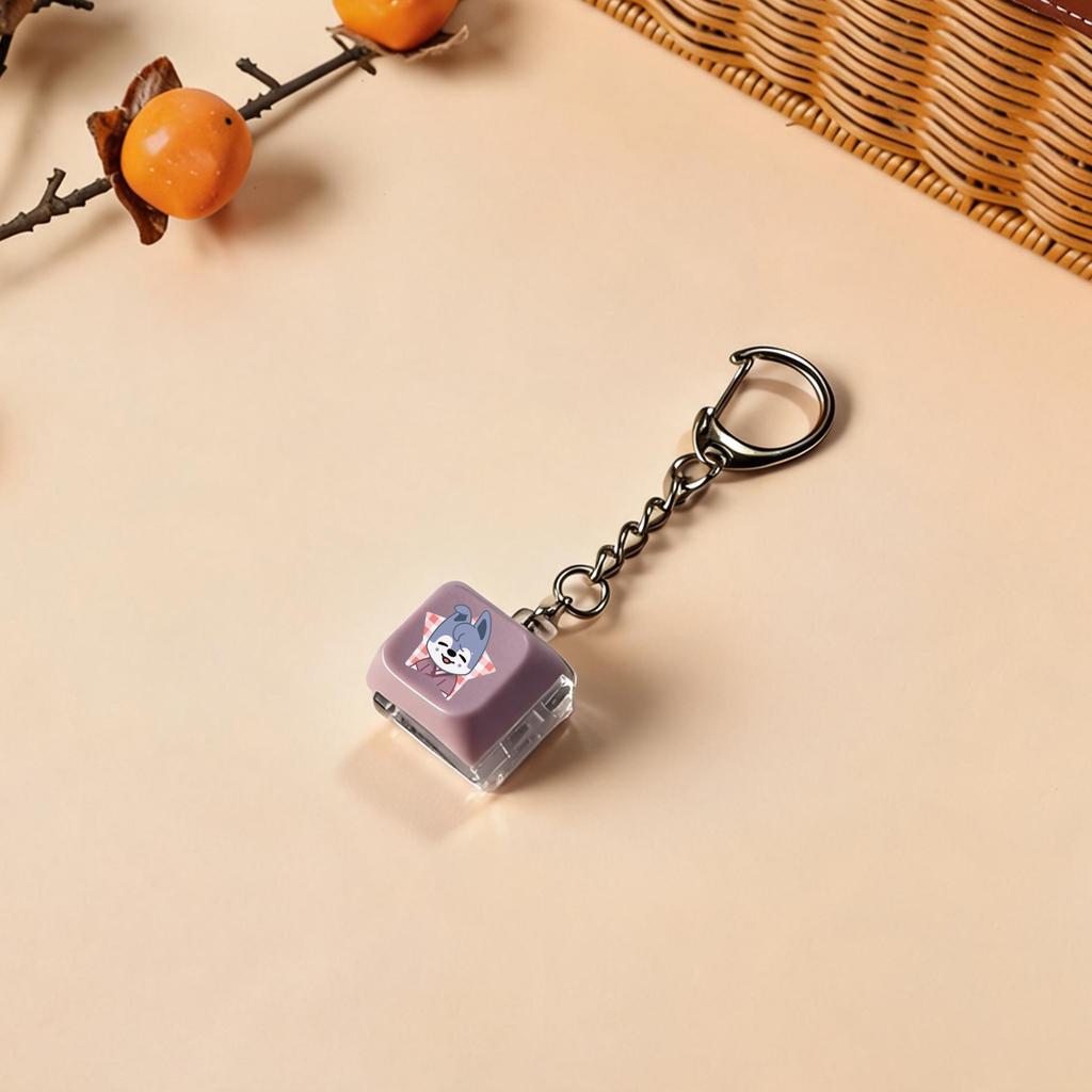 Stray Kids Keycap Keychain, Cute Cartoon Characters Keyboard Keychain Pendant, STAY Fans Stress Relief Bag Charm
