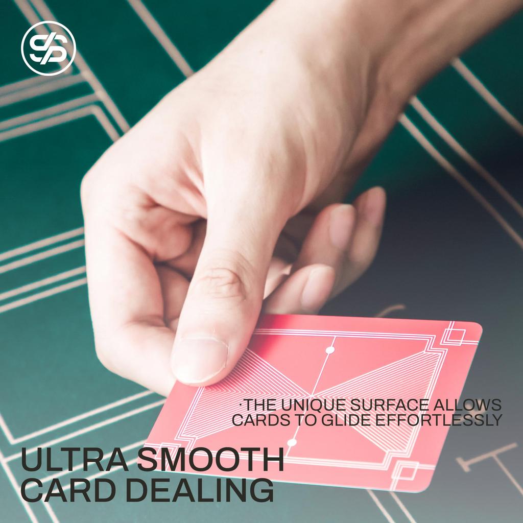 SLOWPLAY Nash Poker Mat Texas 180x90cm Art Deco Print Portable Playmat with Green Smooth To the Comes with Overflowing Carry Bag Hold'em Borders,