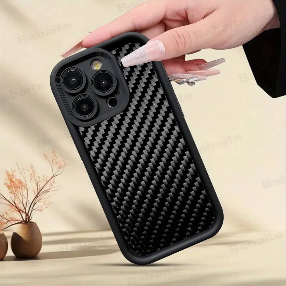 Forged Carbon Fundas Phone Case For IPhone 16 15 14 Plus 13 12 11 17 Pro Max Pro Soft Cover